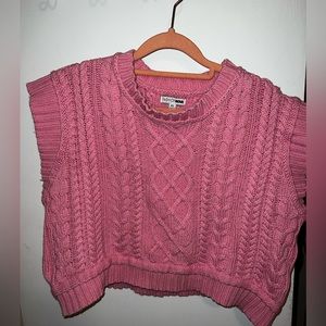 NWOT FN pink sweater vest